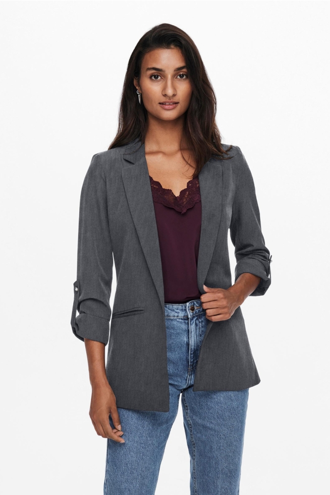ONLKAYLE-ORLEEN 3/4 BLAZER TLR NOOS 15218743 Medium Grey Melange